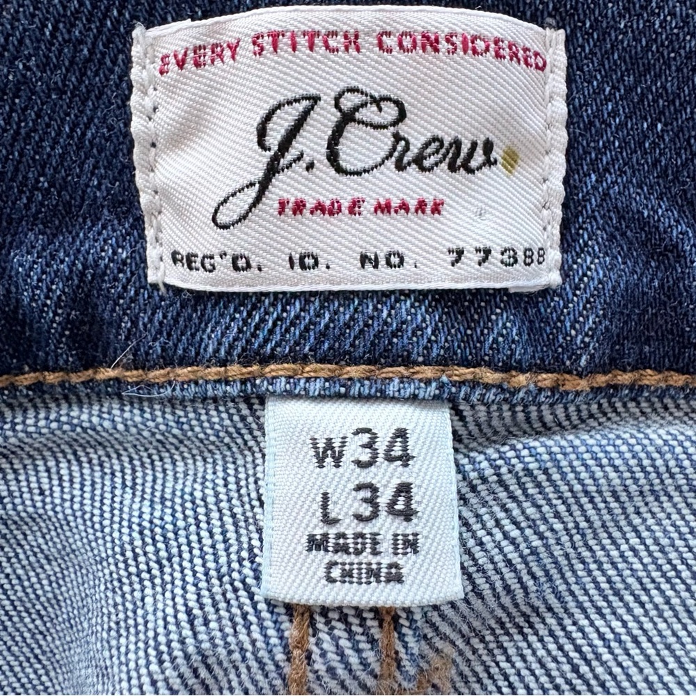 J. Crew 484 Slim Men's Straight Indigo Kurabo Japanese Cotton Jeans Sz 34x33 - Picture 5 of 14